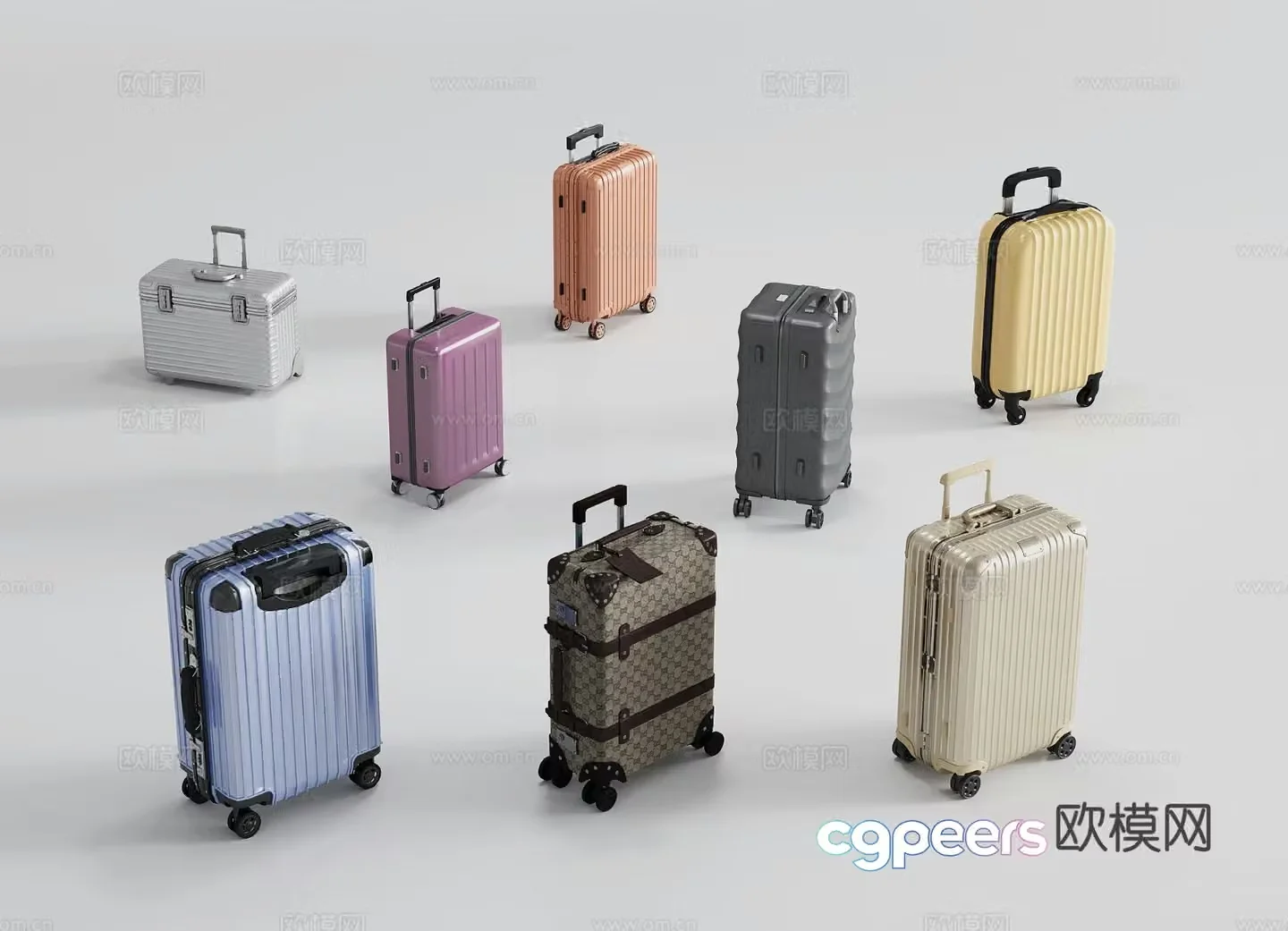 Luggage suitcase suitcase trolley case 3d model