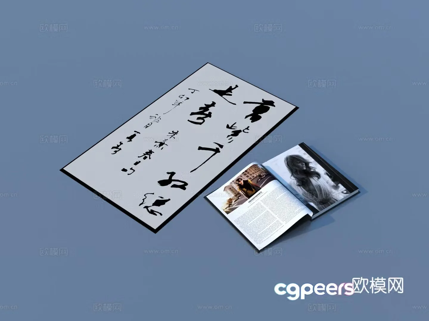 Calligraphy and painting Calligraphy Book Novel 3D Model