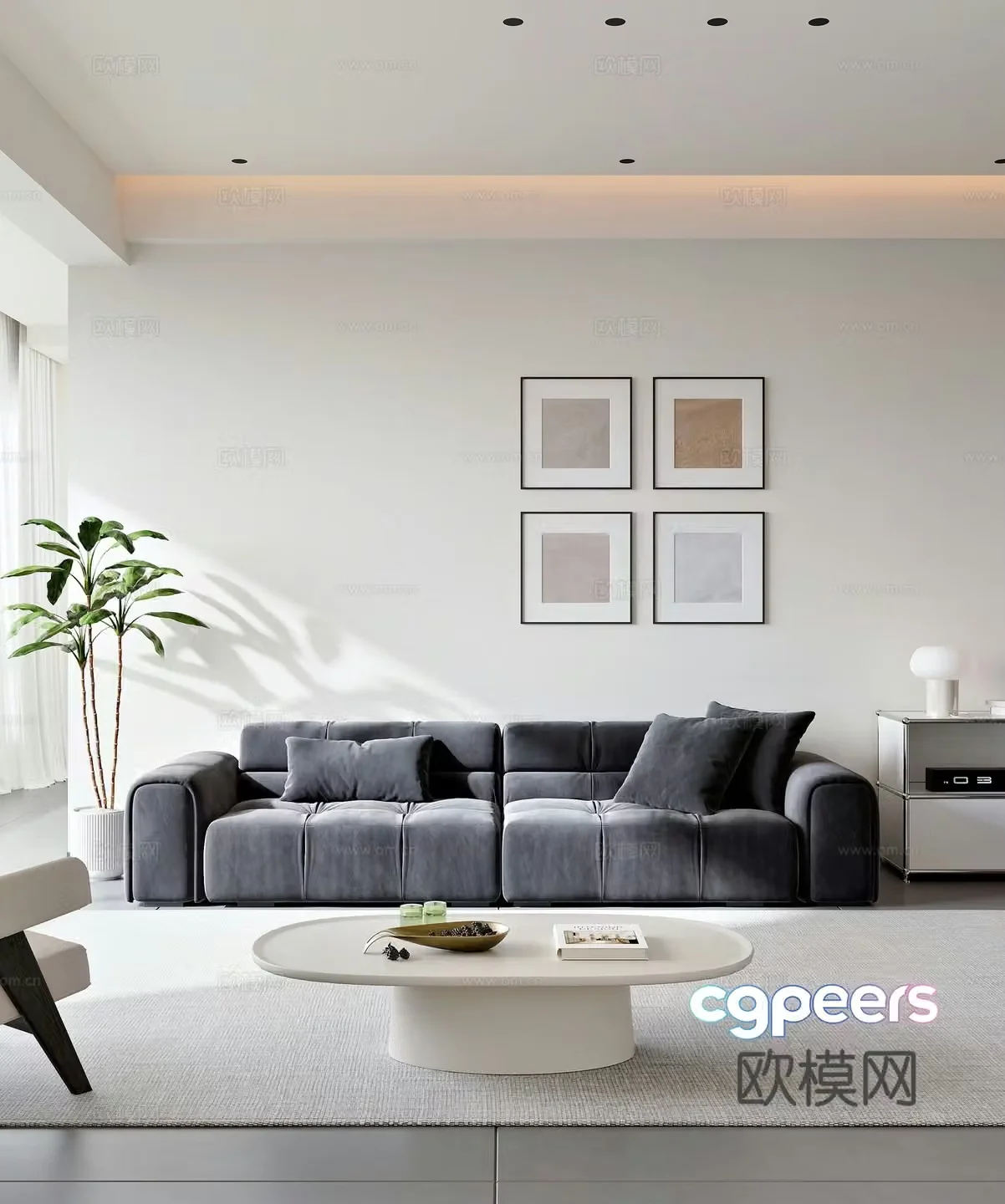 Cream style sofa modular sofa d model