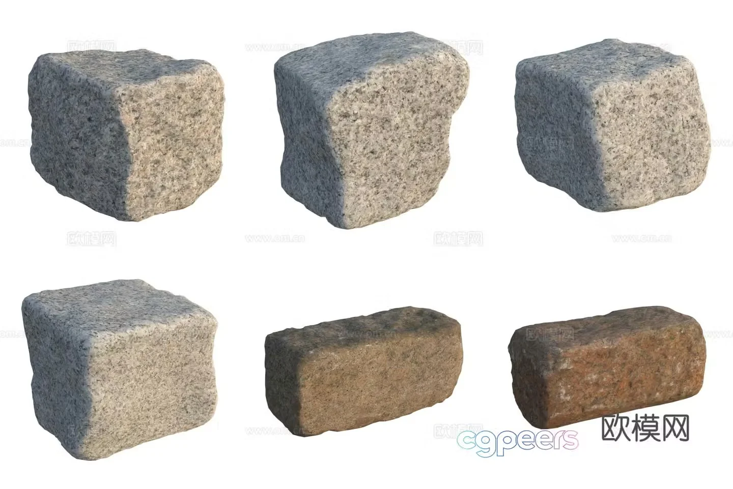 3d model of big stone strips