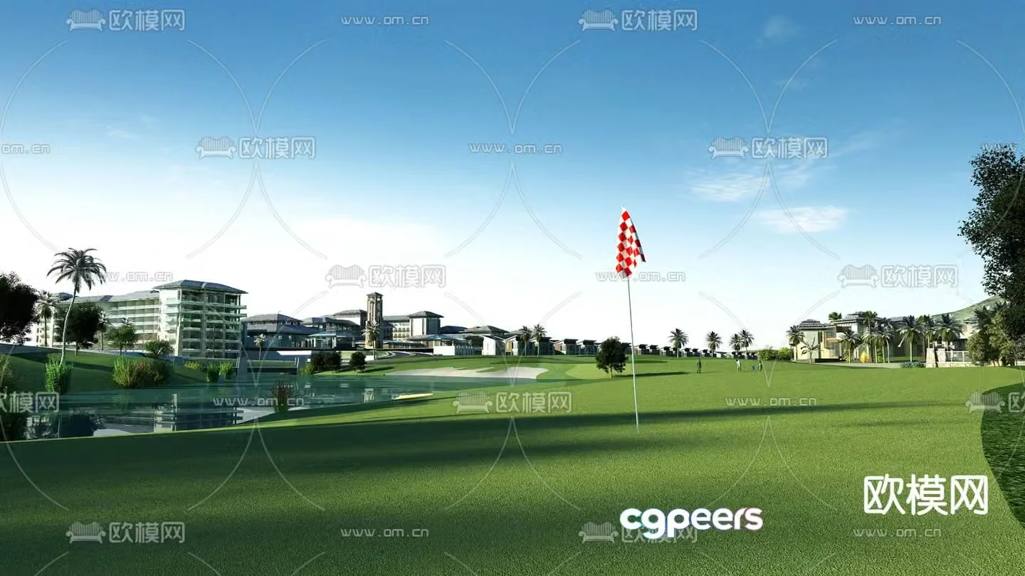 Modern park landscape 3d model
