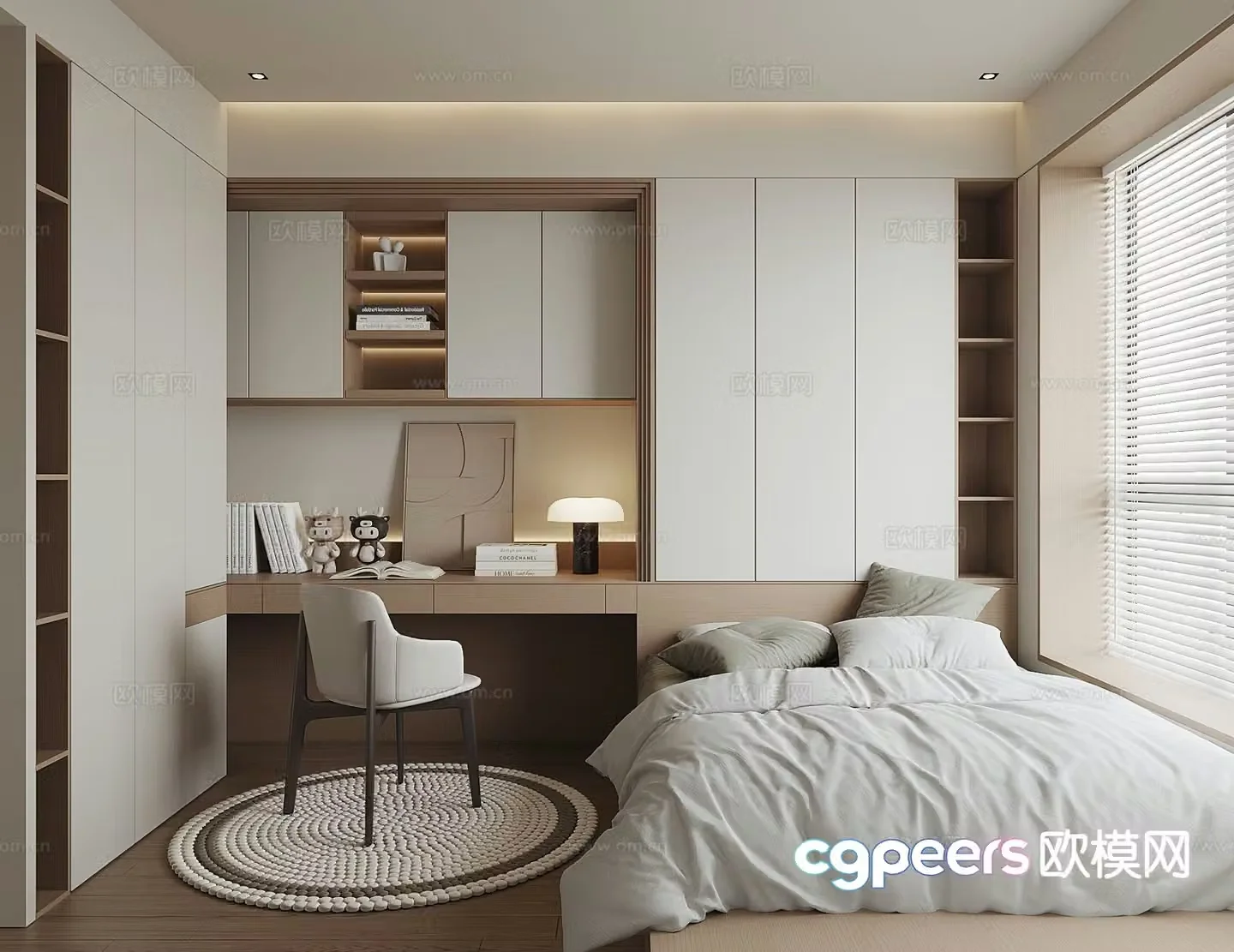 Modern tatami bedroom 3d model