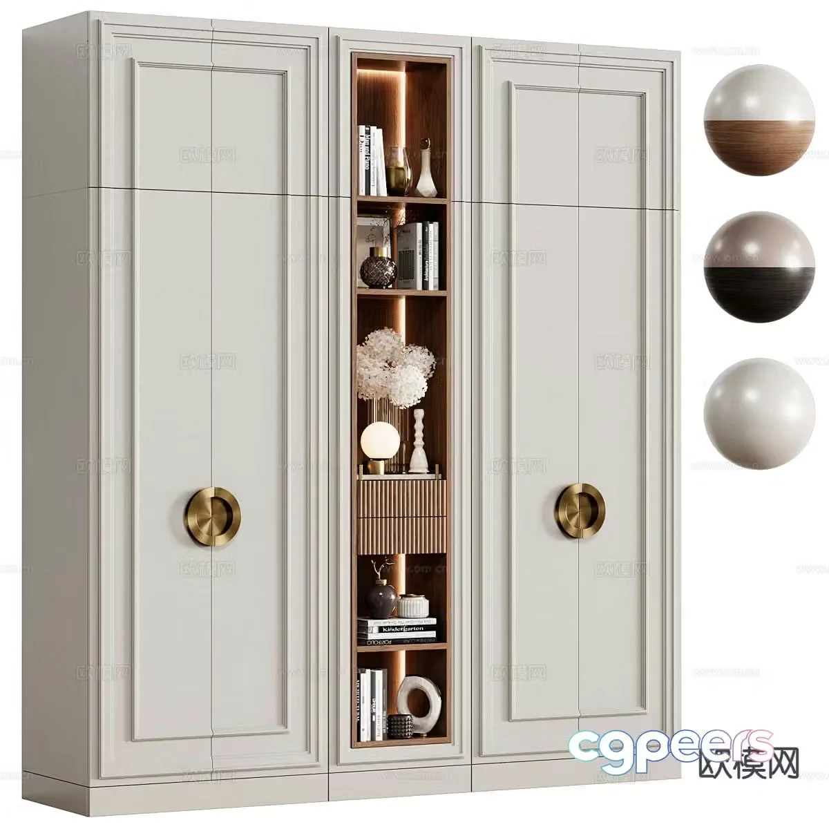 French bookcase 3d model