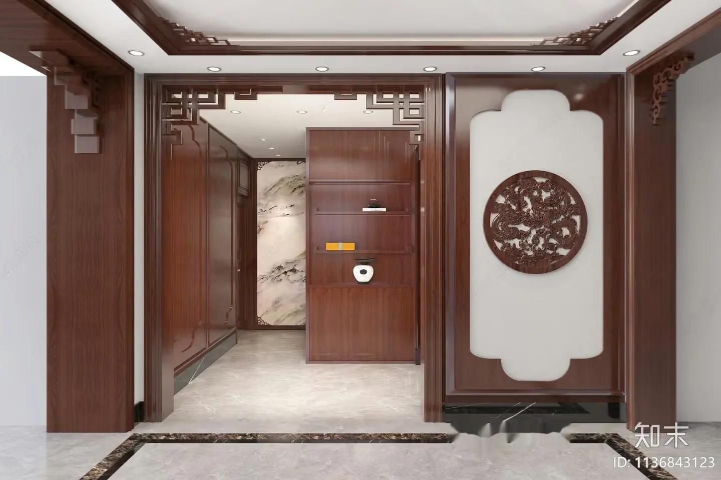 Modern Chinese-Style Interior Design 3D Model – 9028 – VRAY Render