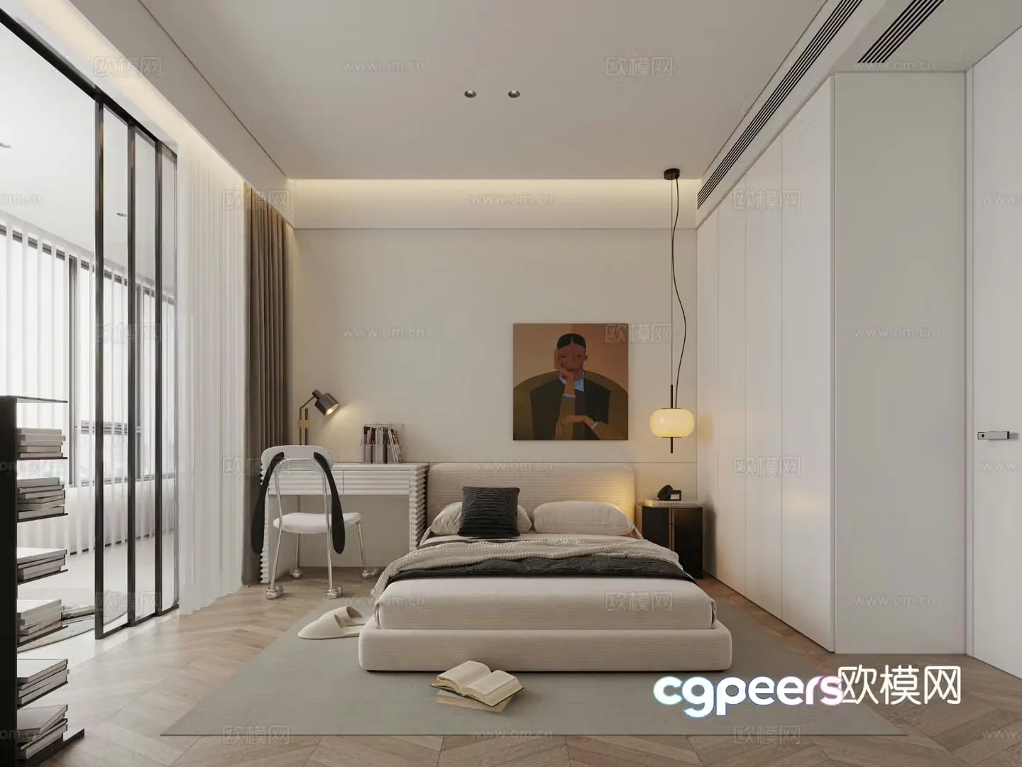 Modern bedroom master bedroom 3d model