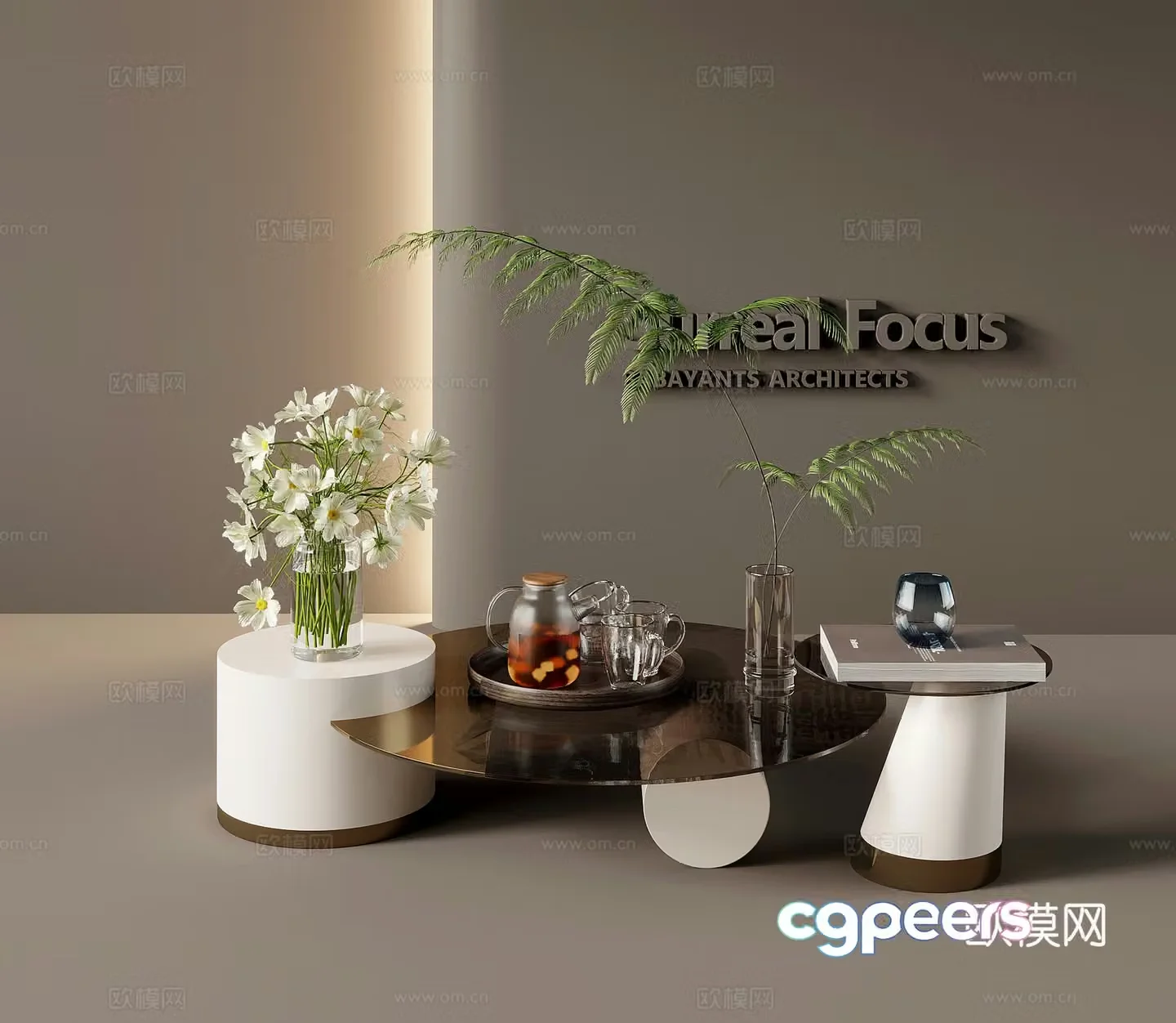 Coffee table Modern simple coffee table Spliced â€‹â€‹coffee table Combination coffee table 3D model