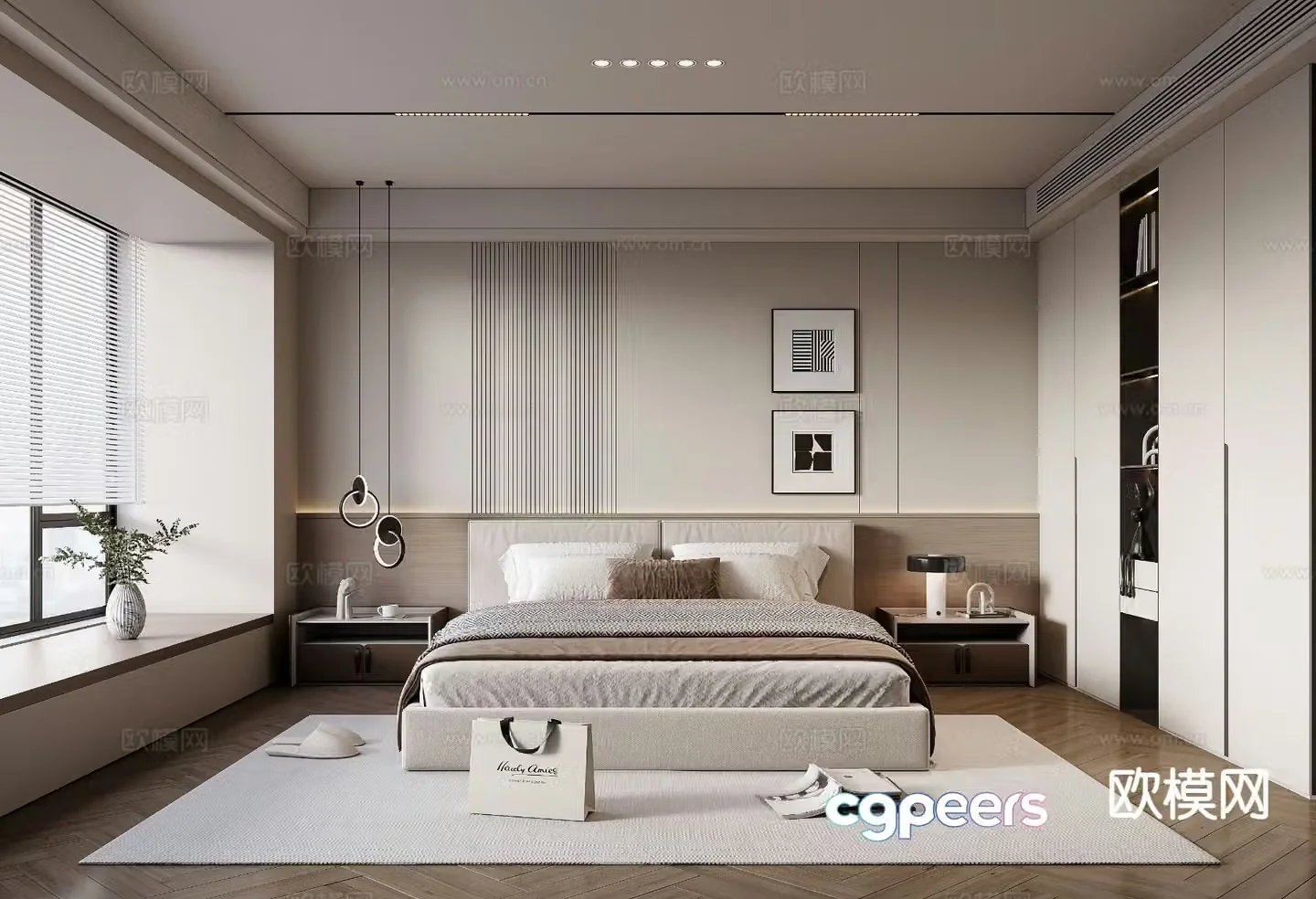 Modern bedroom master bedroom 3d model