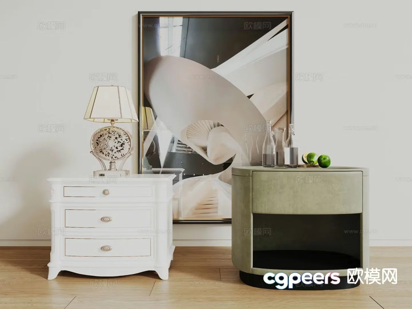 Modern bedside table 3d model