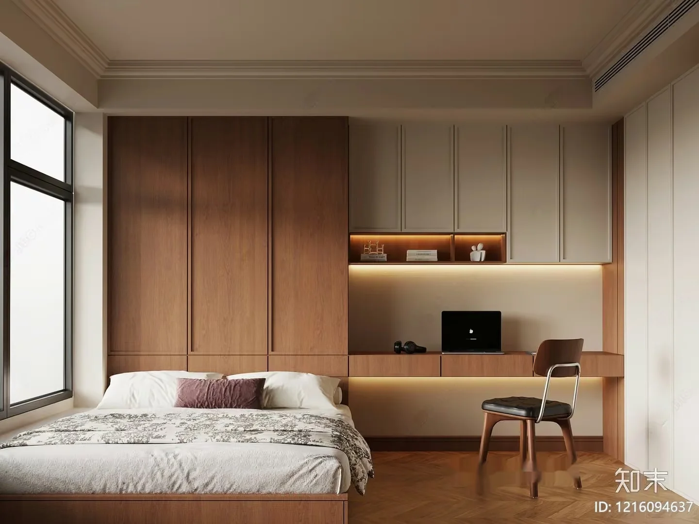 Modern Minimalist Bedroom 3D Model – 10657 – VRAY Render