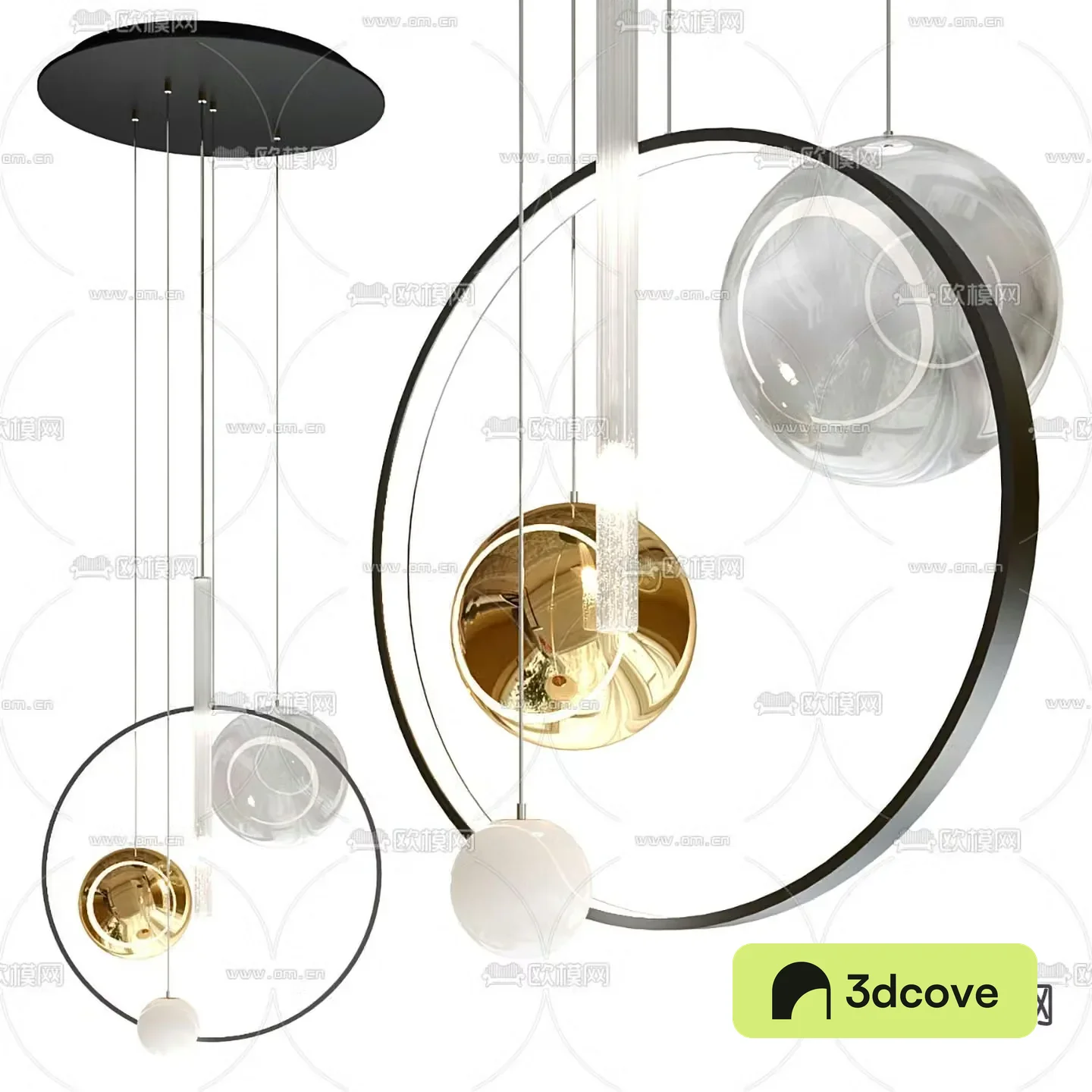 cattelan italia modern metal ring chandelier