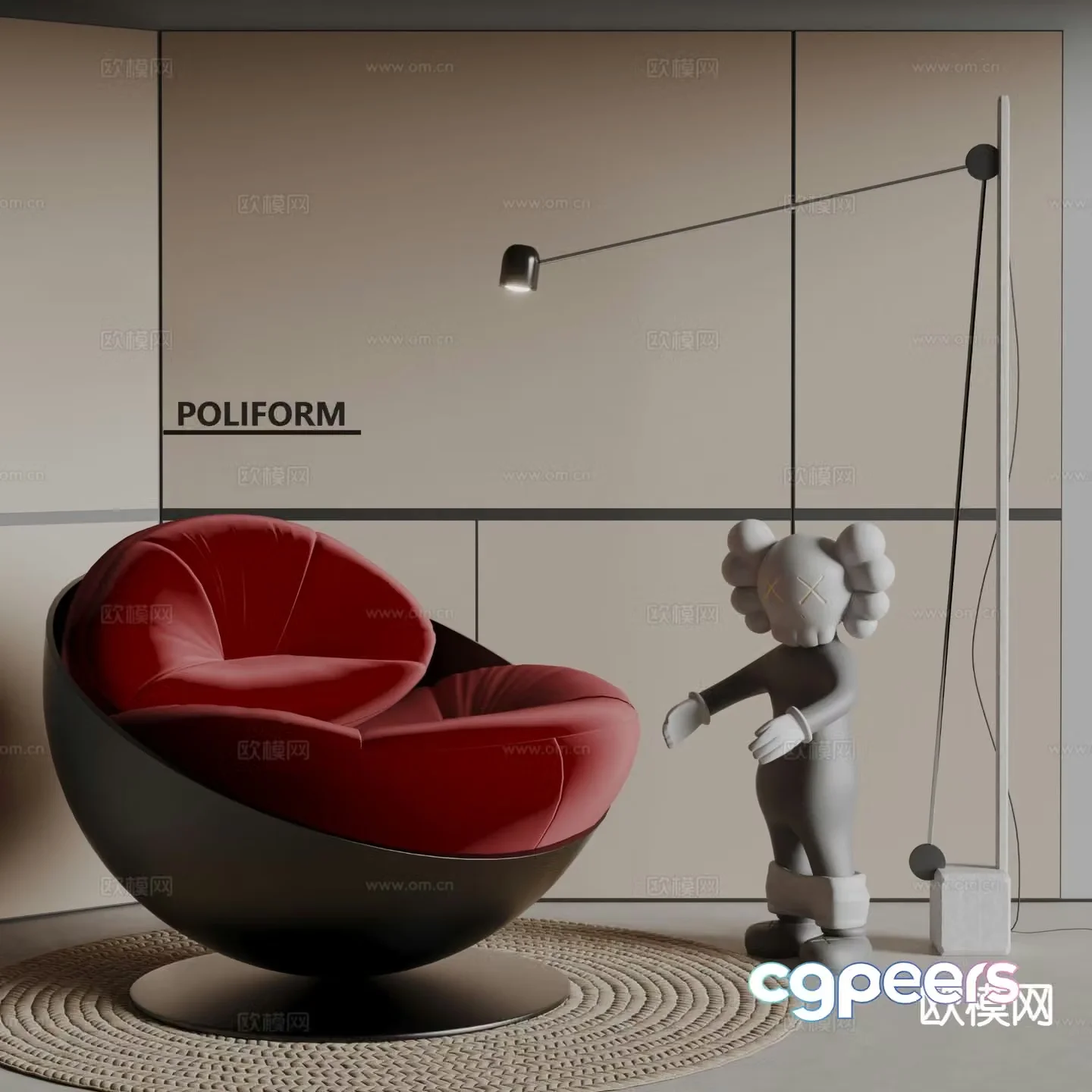 Diemme modern single sofa 3d model