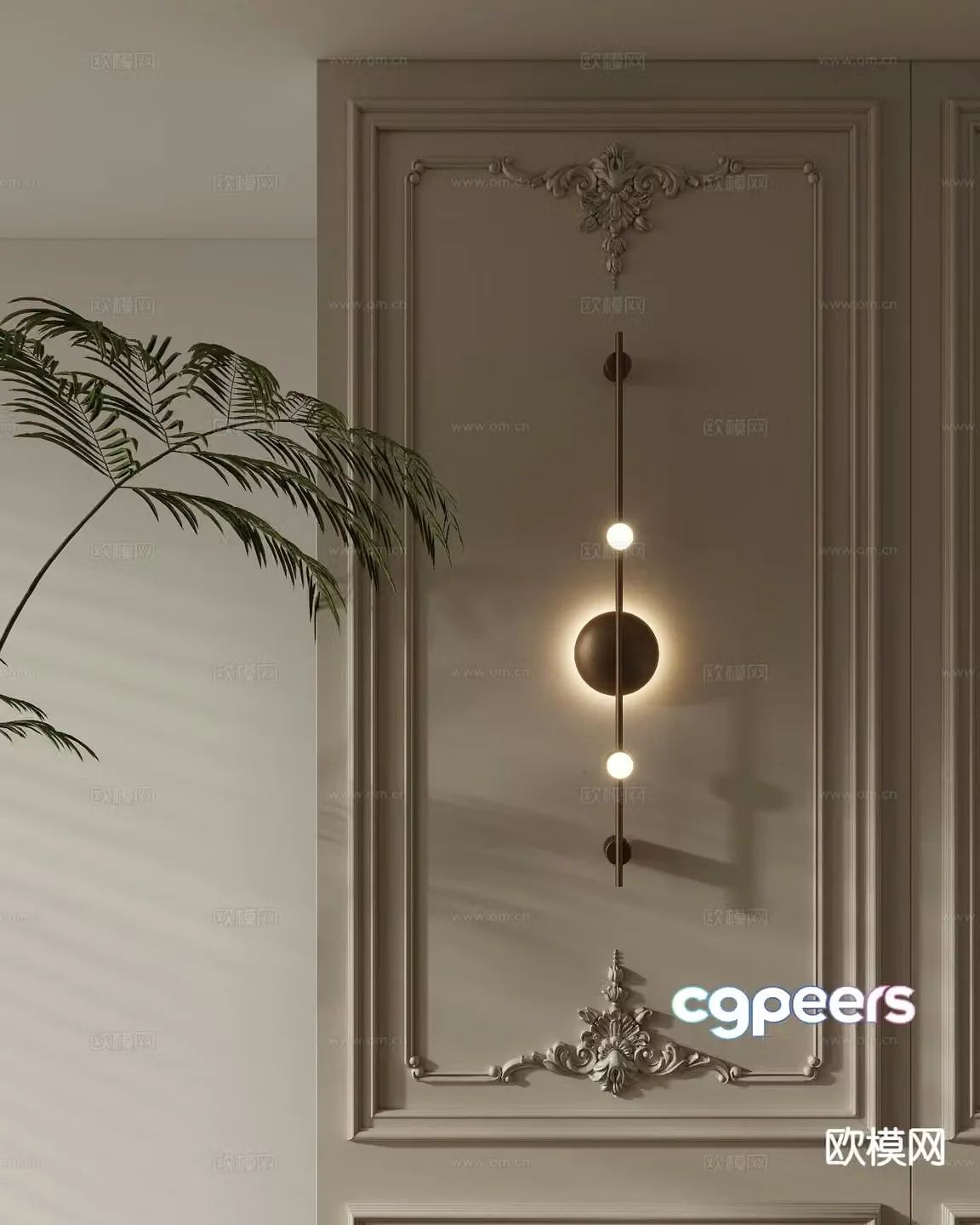 French wall lamp artistic wall lamp 3d model