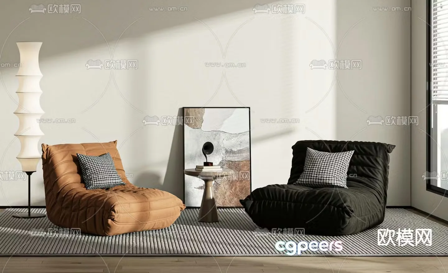 Beanbag Sofa Upholstered Sofa 3D Model