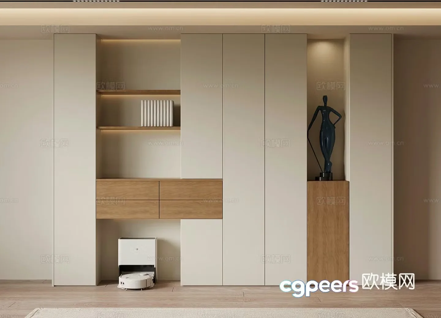 Modern bookcase bookshelf 3d model