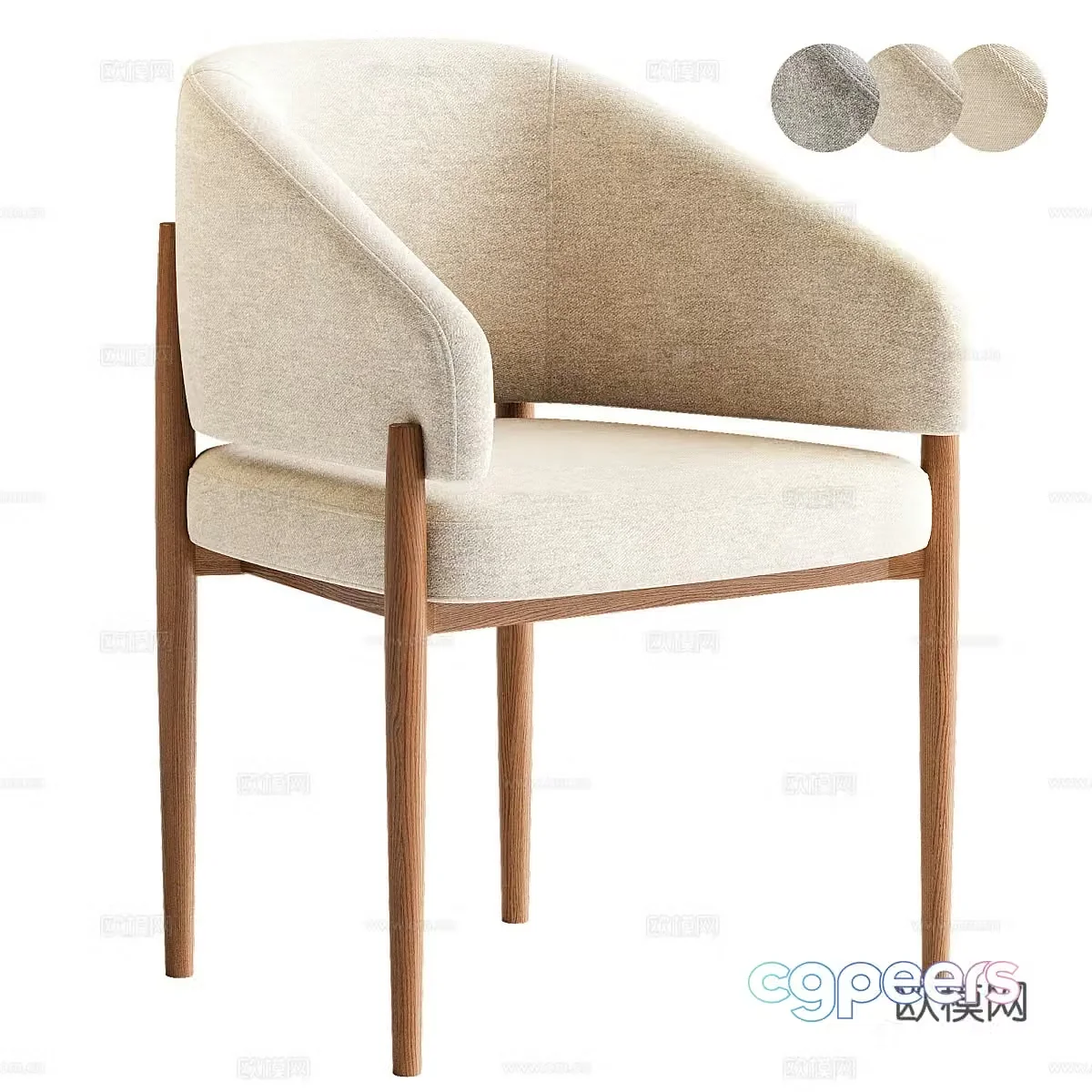 New Chinese style Wasabi dining chair 3D model