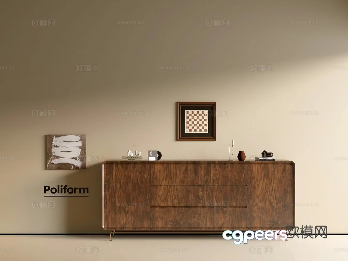 Modern wood grain cabinet ins wind minimalist wind cabinet whole cabinet sideboard balcony cabinet storage 3D model