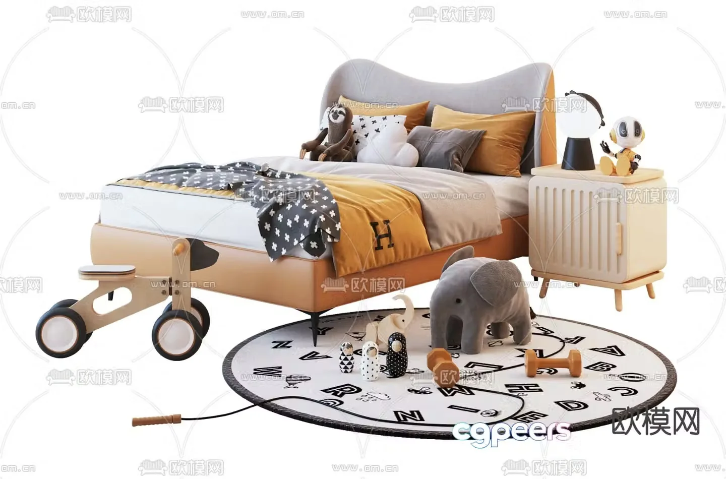 Modern children’s bed child’s bed 3d model