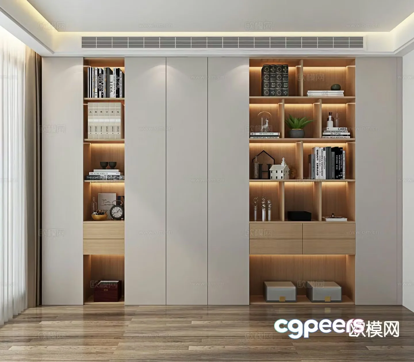 Modern bookcase 3d model