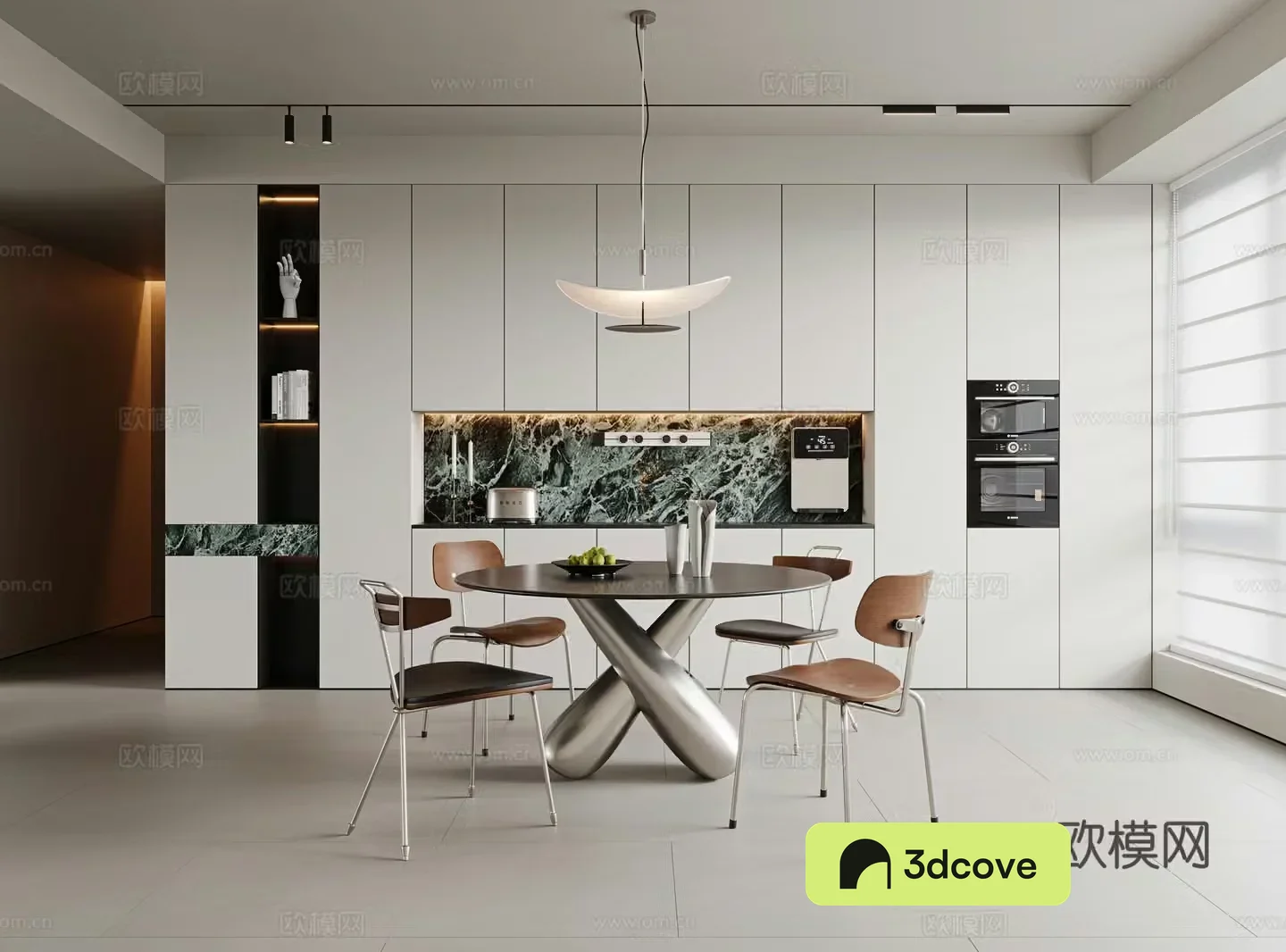 Modern minimalist dining room round dining table and chairs stainless steel dining table minimalist dining chair stainless steel single chair