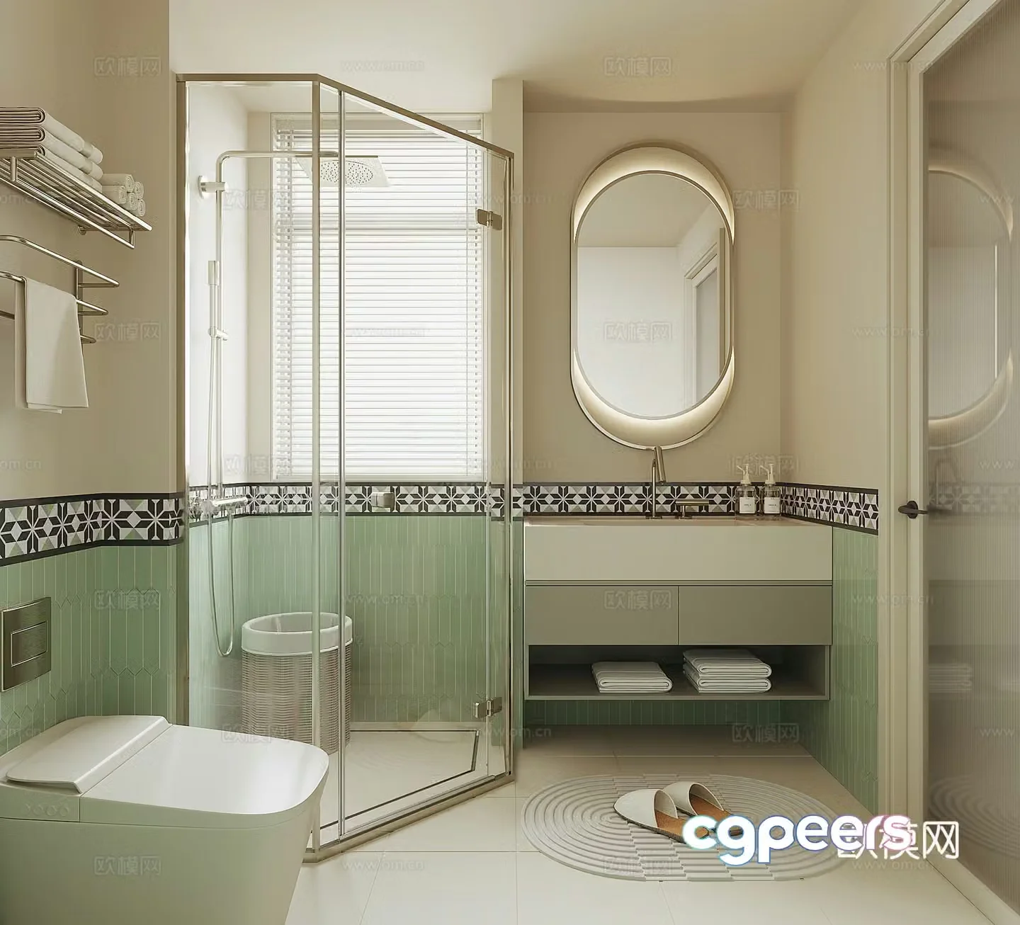 Modern French bathroom 3d model
