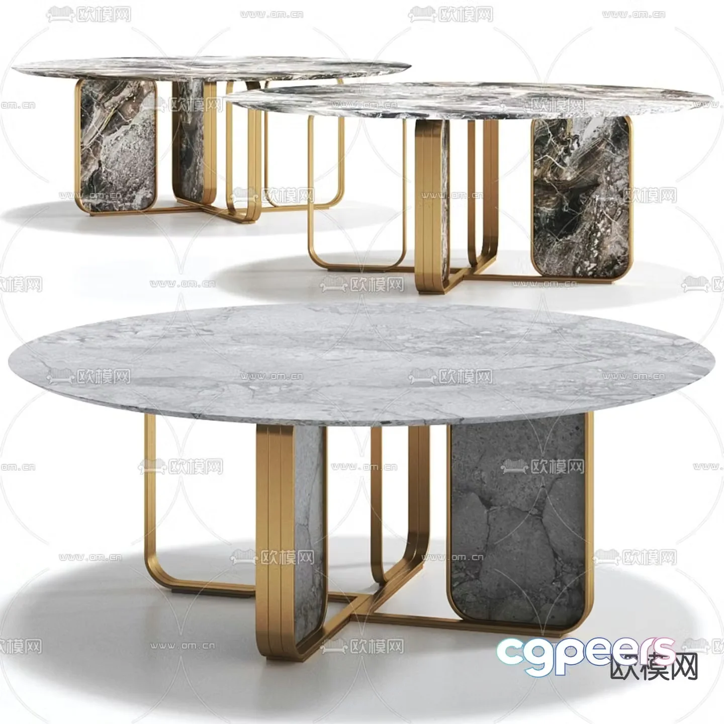 Round coffee table slate coffee table 3d model