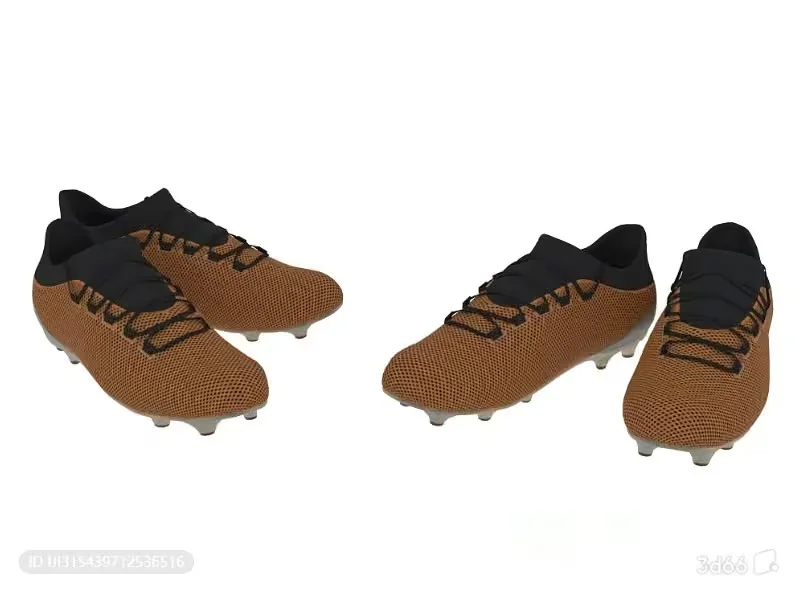A Pair Of Brown And Black Nike Soccer Cleats 3D Model – 317 – VRAY Render