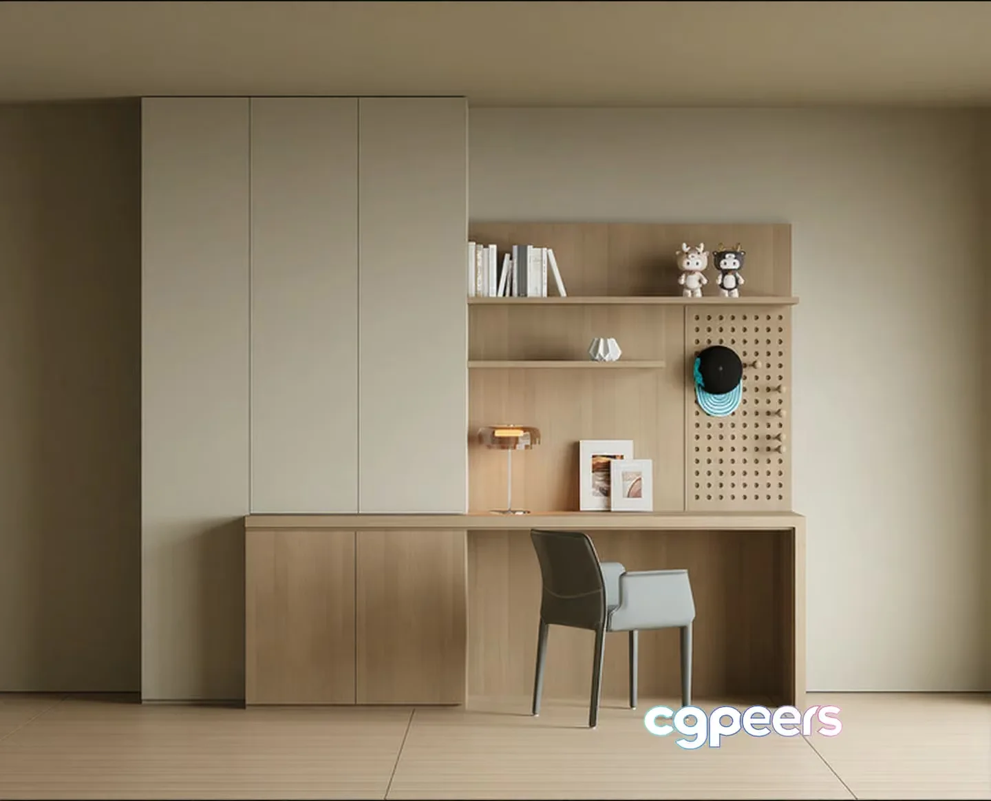 Modern Minimalist Desk 3D Model – 4426 – VRAY Render