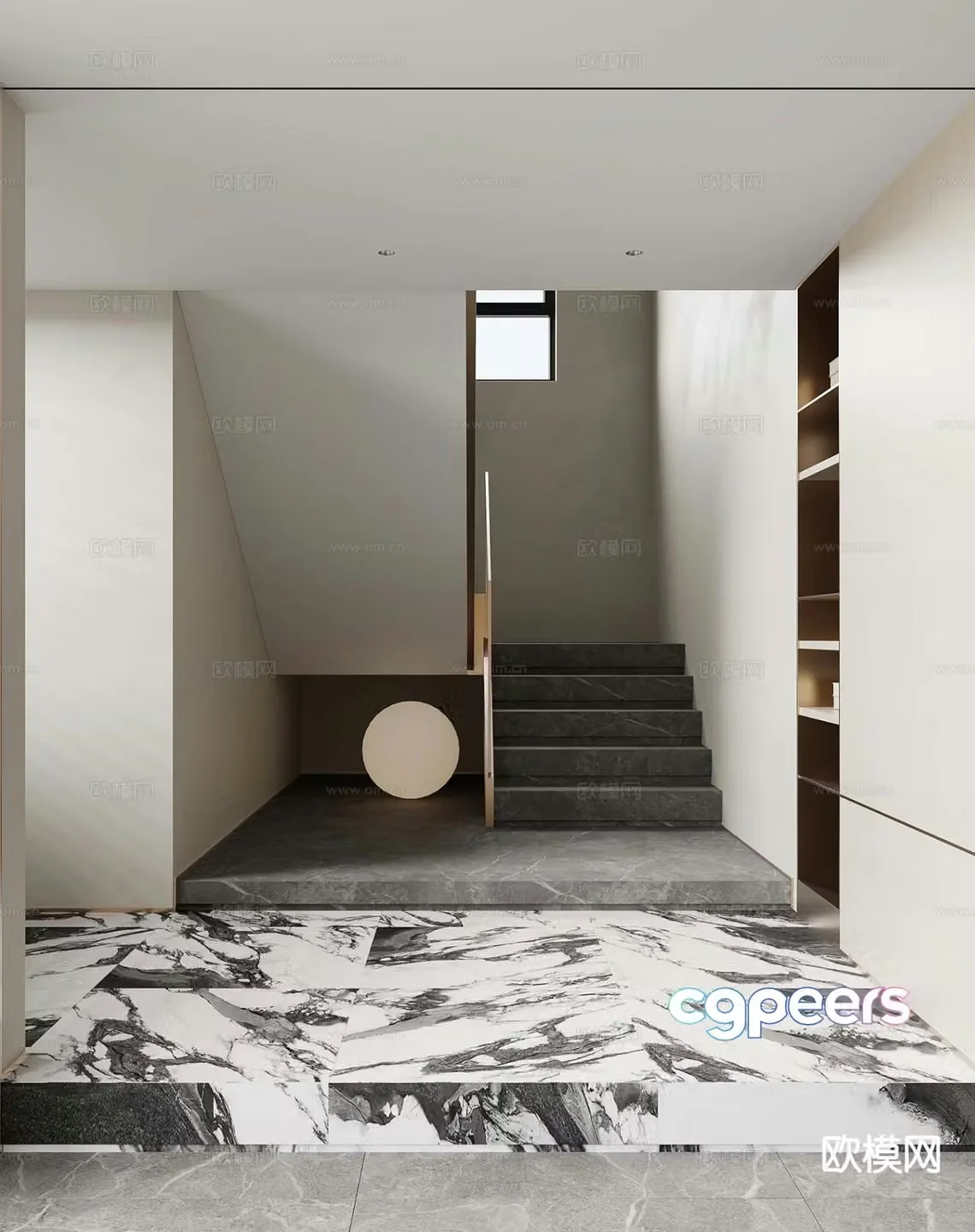 Modern stairwell 3d model