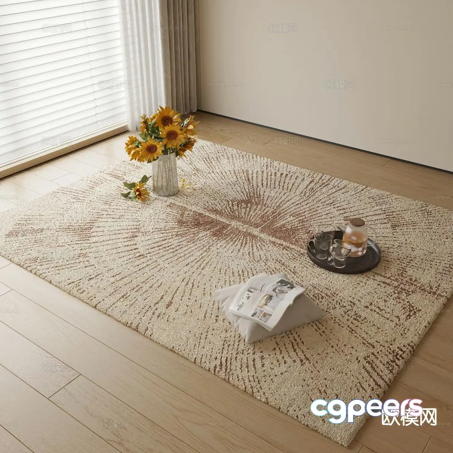 Medieval style carpet retro carpet 3d model