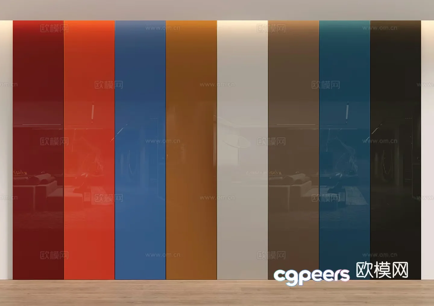 Modern Color Palette 3D Model – 2882 – VRAY Render