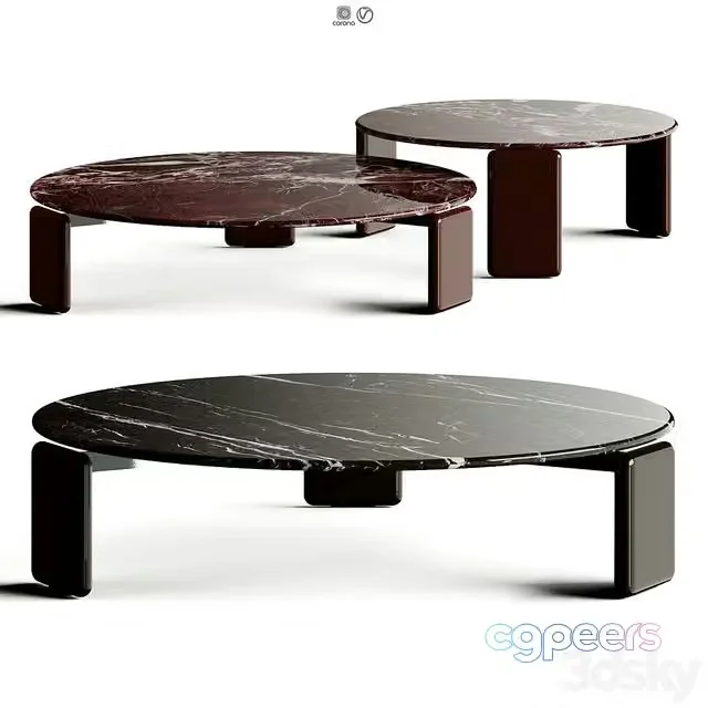 3ds Max Free – Minotti DRAKE Round Marble Solid Coffee Table