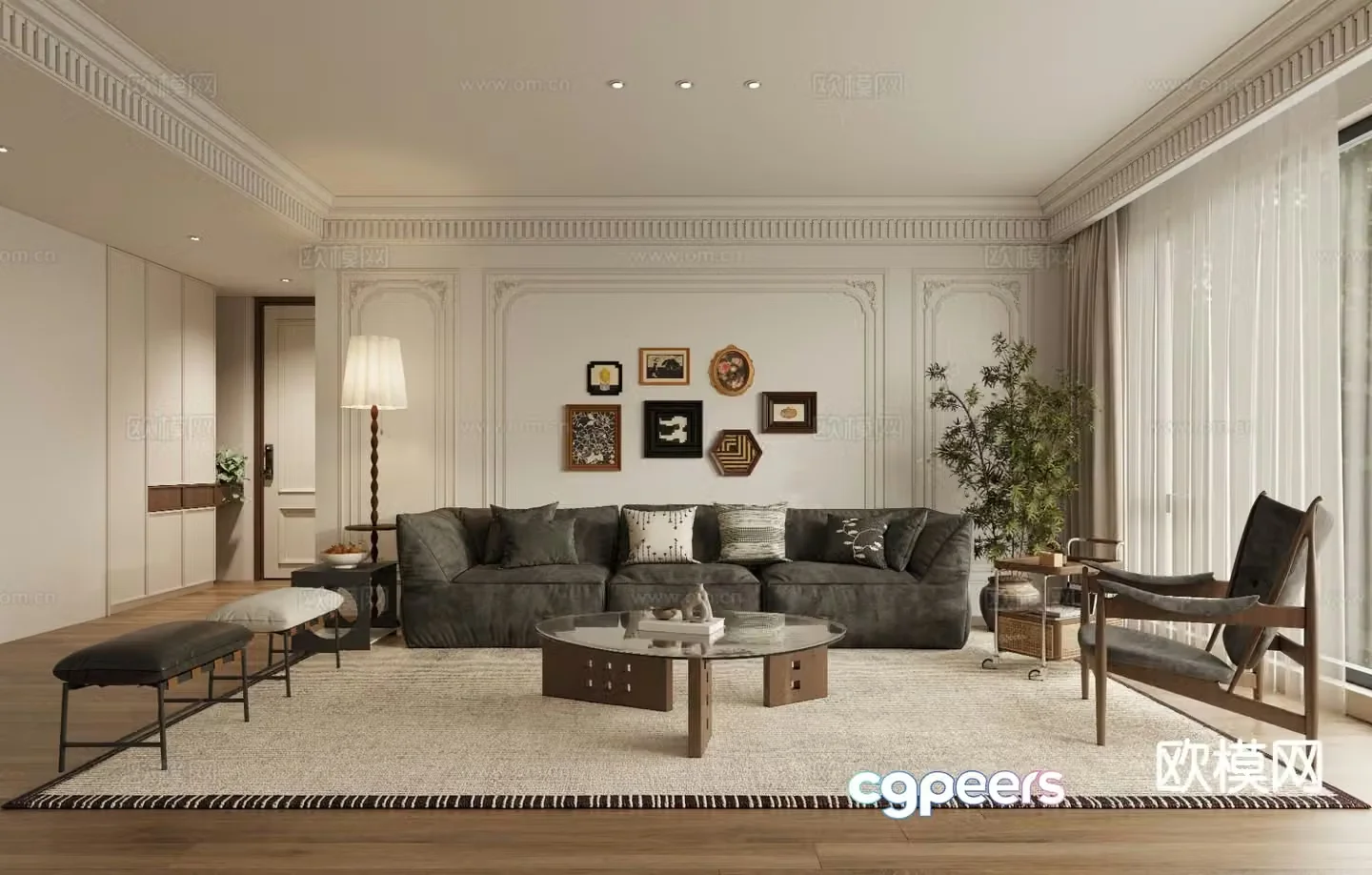 French living room 3d model