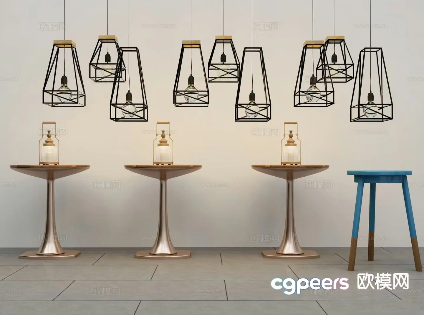 New Chinese style chandelier 3d model