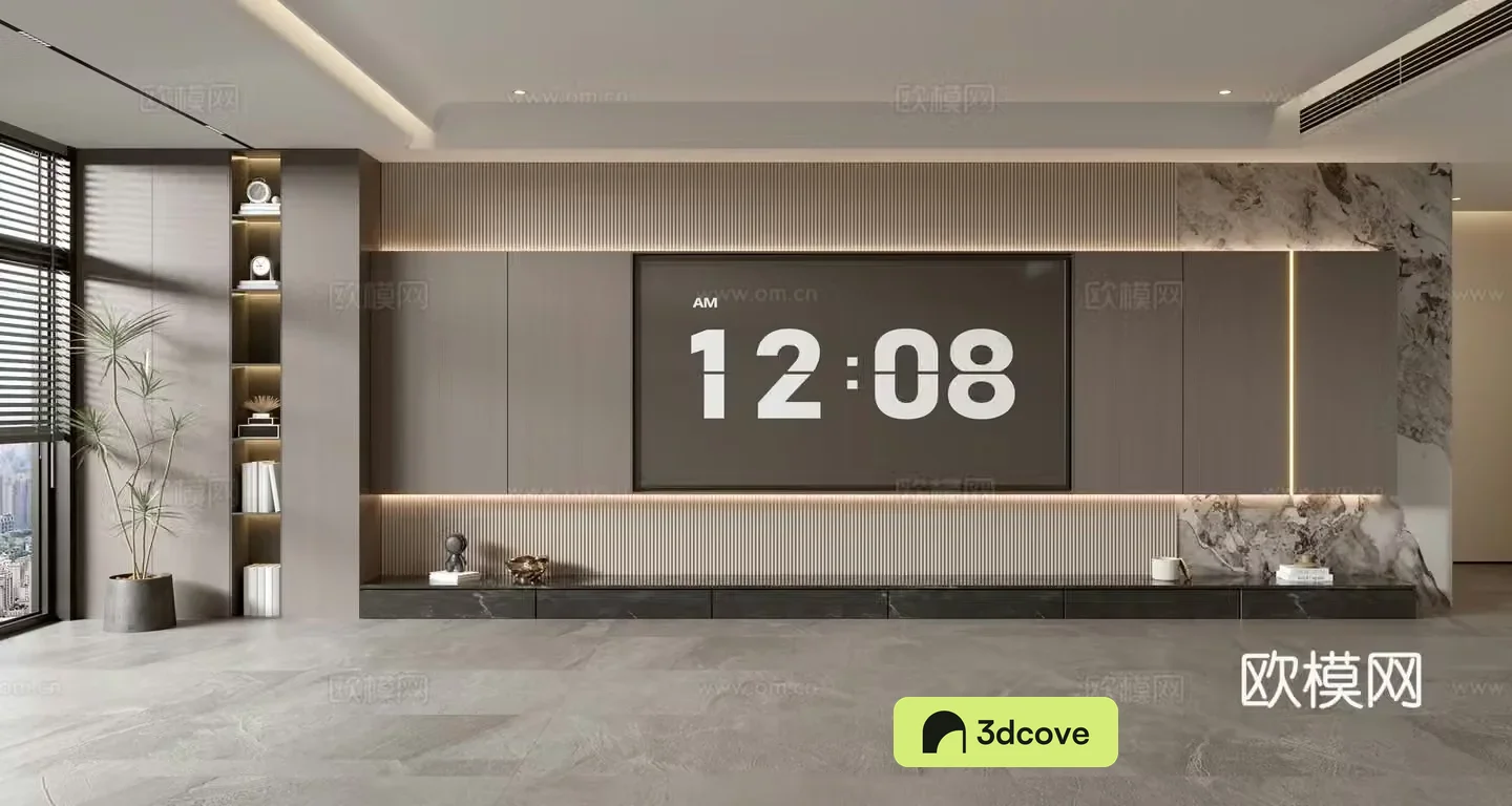 Modern TV background wall