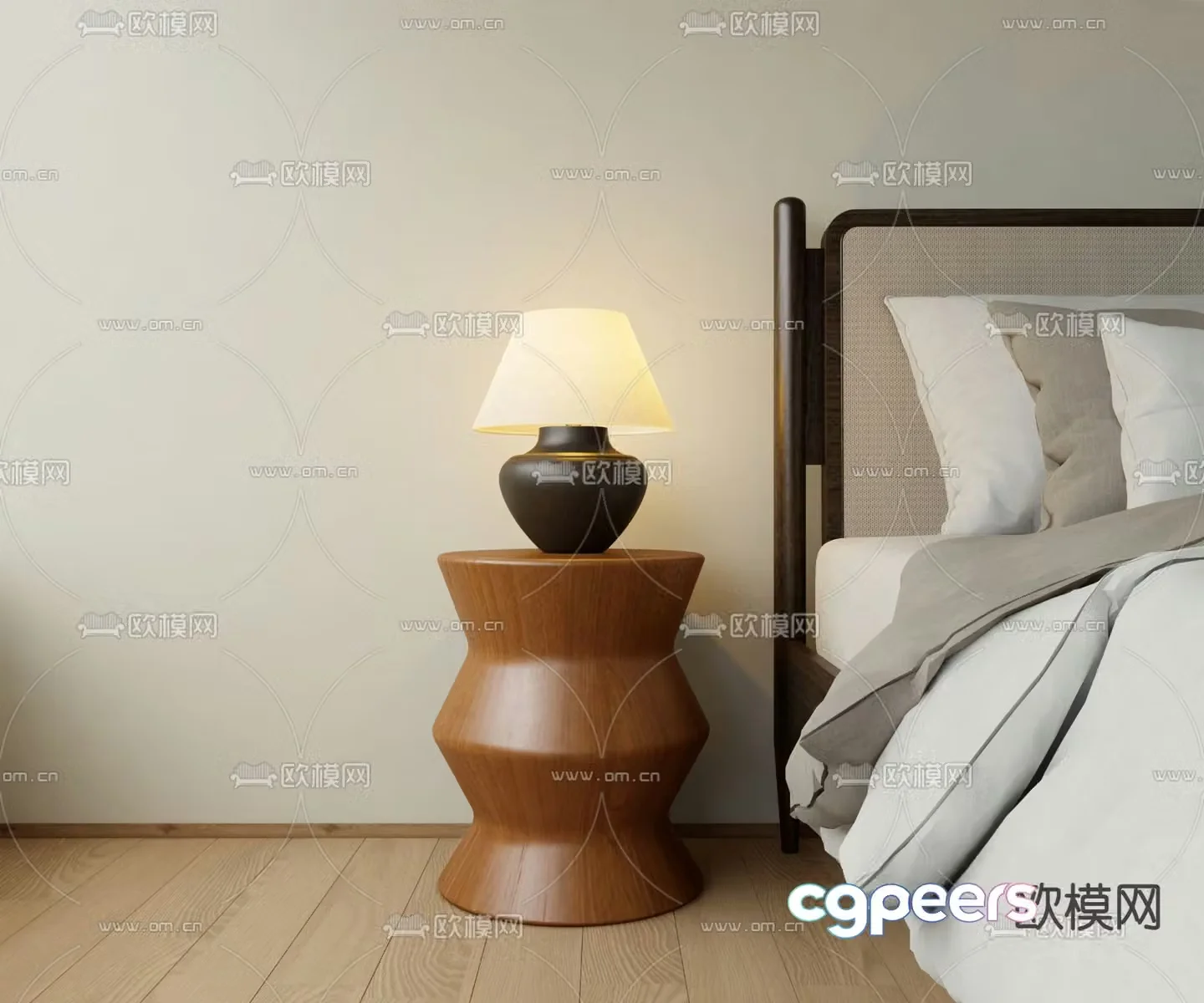 Round bedside table side table corner table round table 3D model