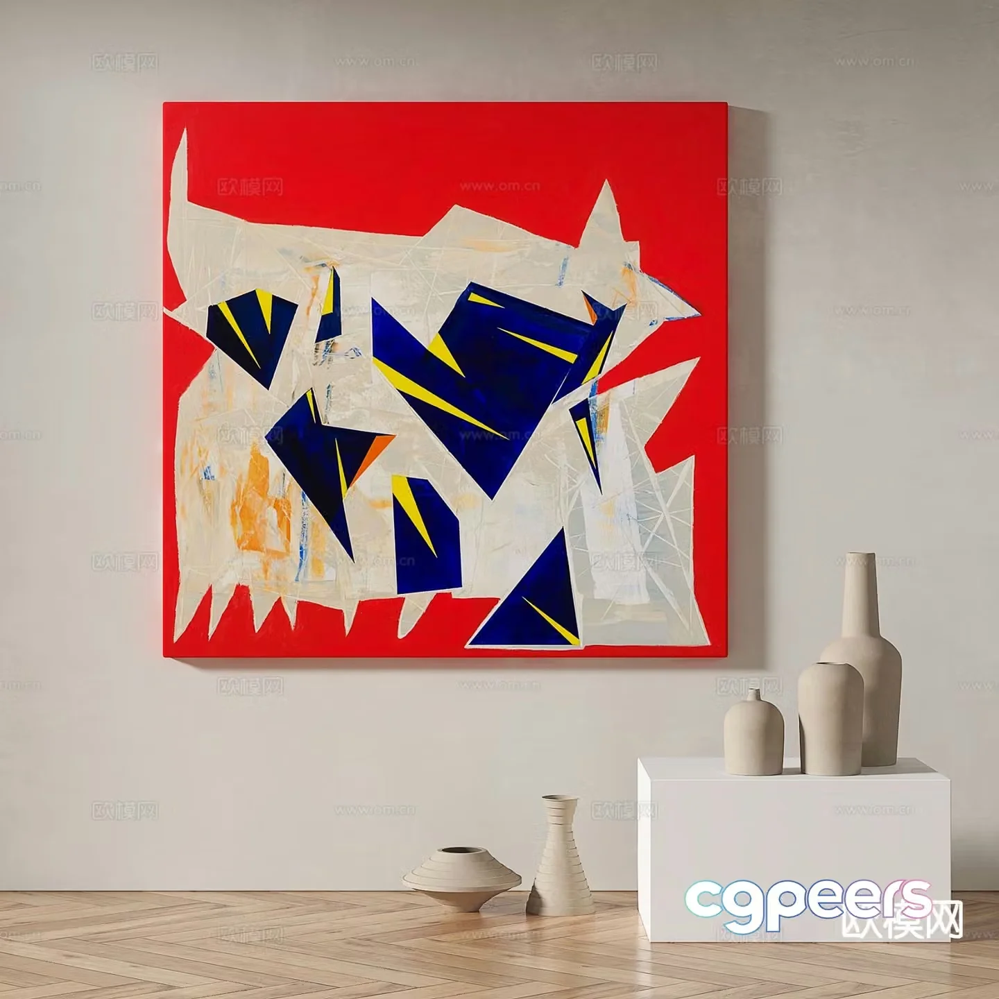 Modern art painting decorative painting 3d model