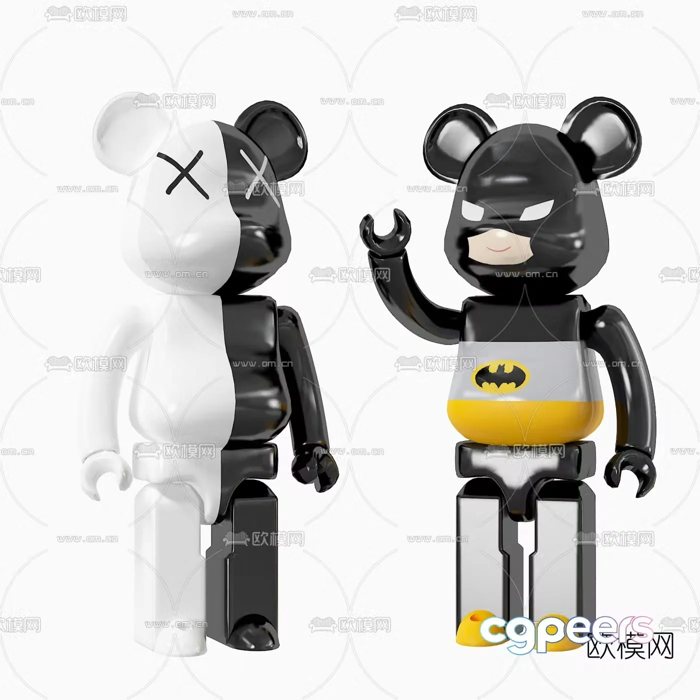 Modern violent bear toy 3d model