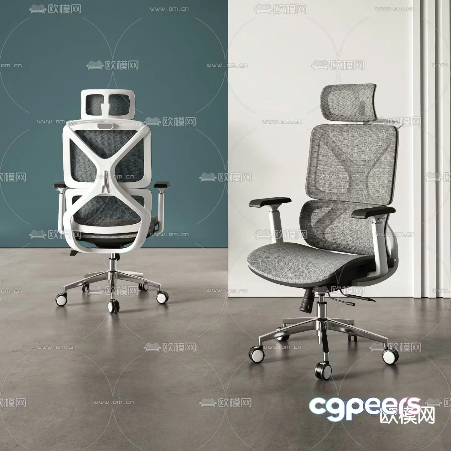 Office chair staff chair class chair 3d model