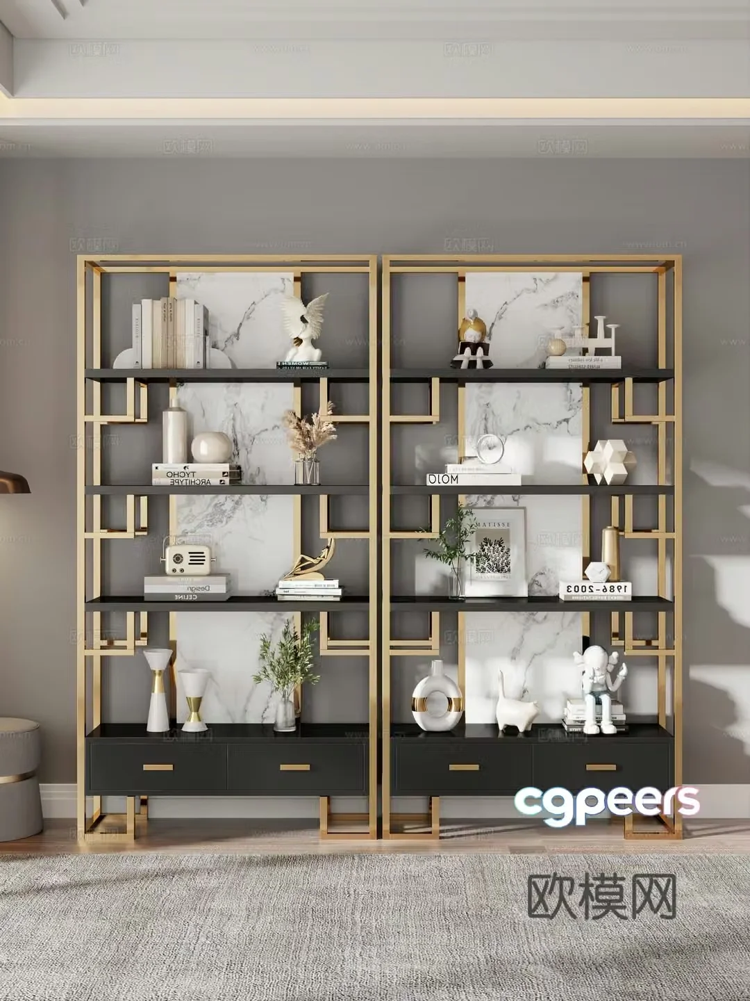 Simple shelf Bookshelf Shelf Decorative shelf 3D model