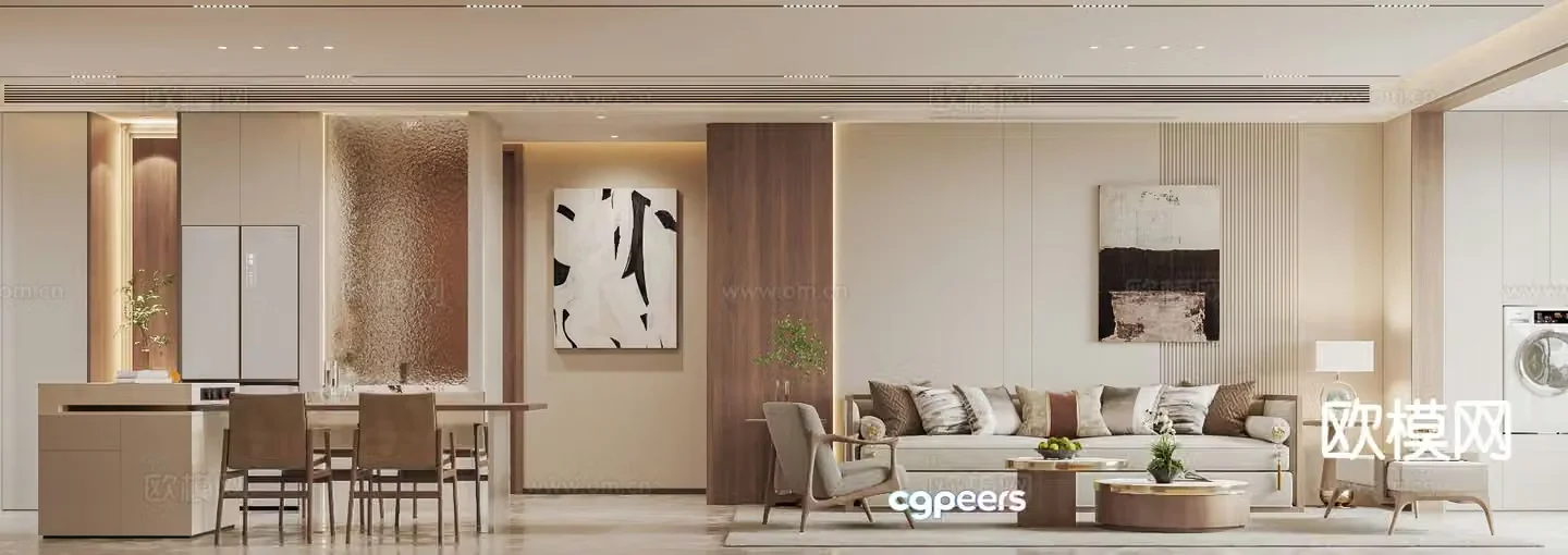 Modern guest restaurant 3d model