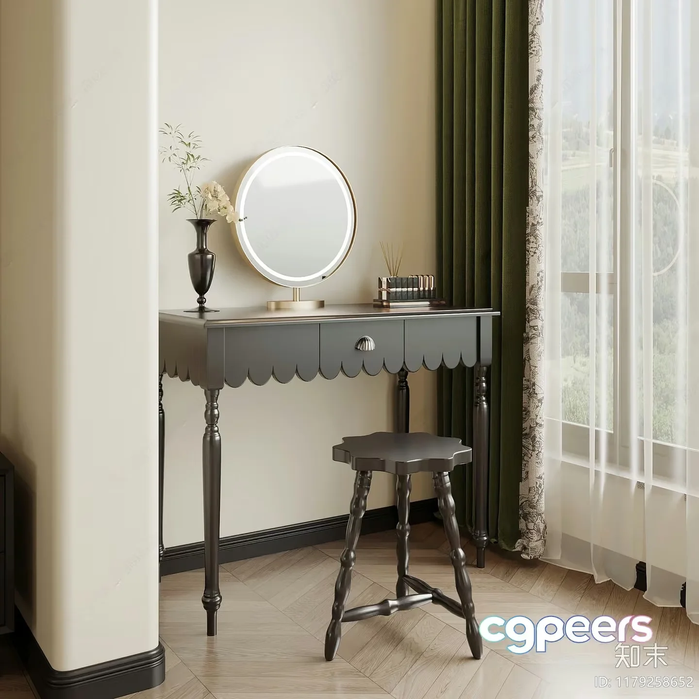 Cozy Dressing Table 3D Model – 8532 – VRAY Render