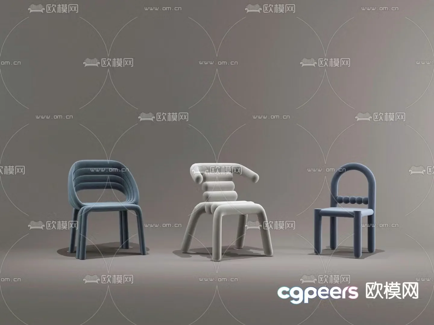 Simple single chair 3d model