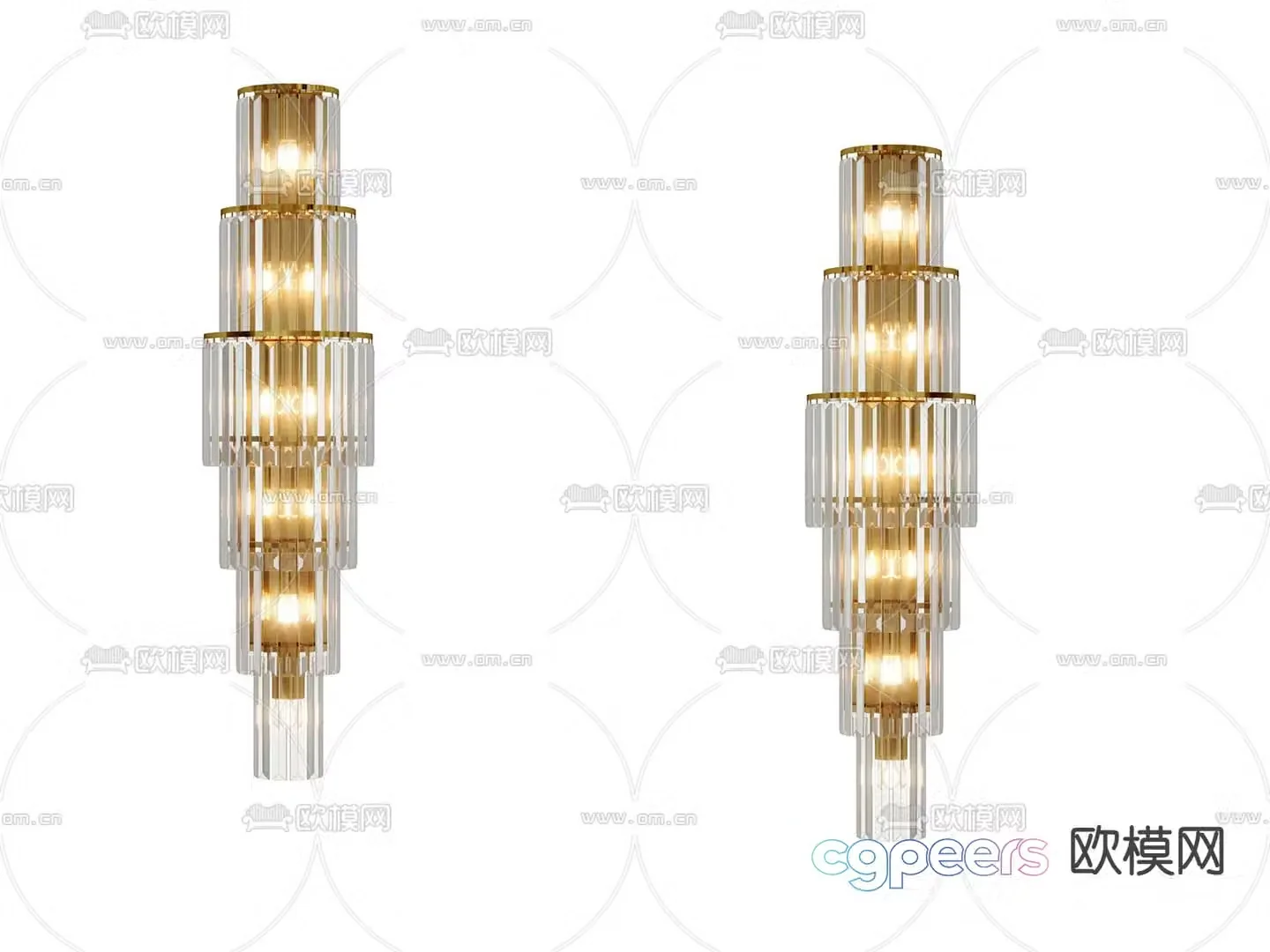 Light luxury crystal wall lamp 3D model