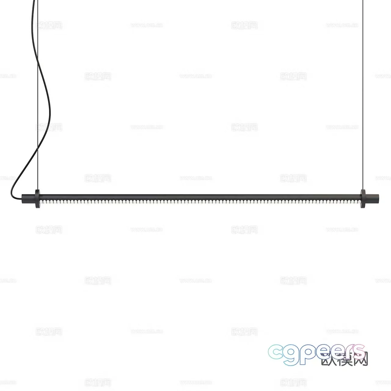 Inter Lighting Minimalist Chandelier Glass Chandelier Long Banner 3D Model