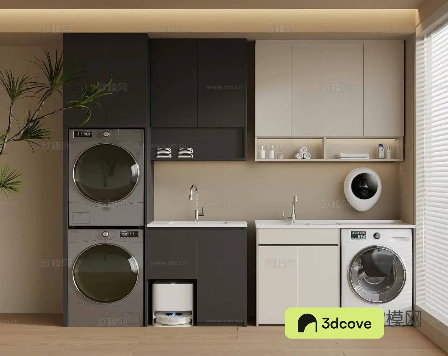 Modern washing machine cabinet