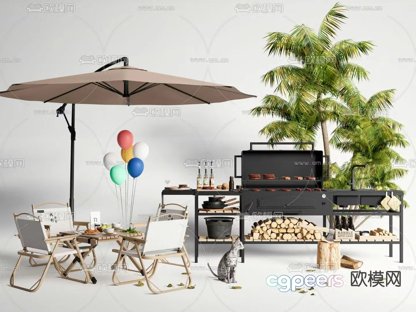 Outdoor tables and chairs camping tables and chairs 3d model