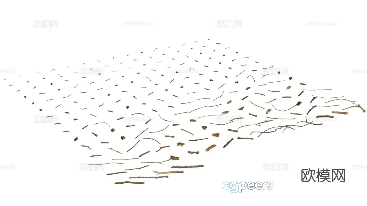 3d model of bark twigs