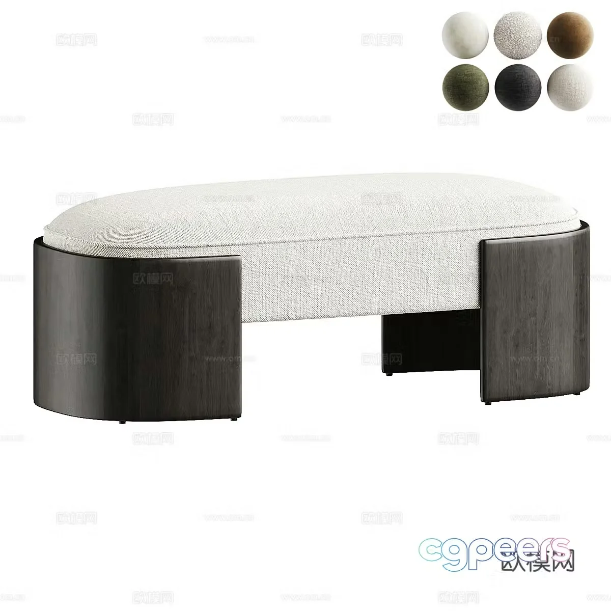 Modern Italian Ed Long bench 3d model