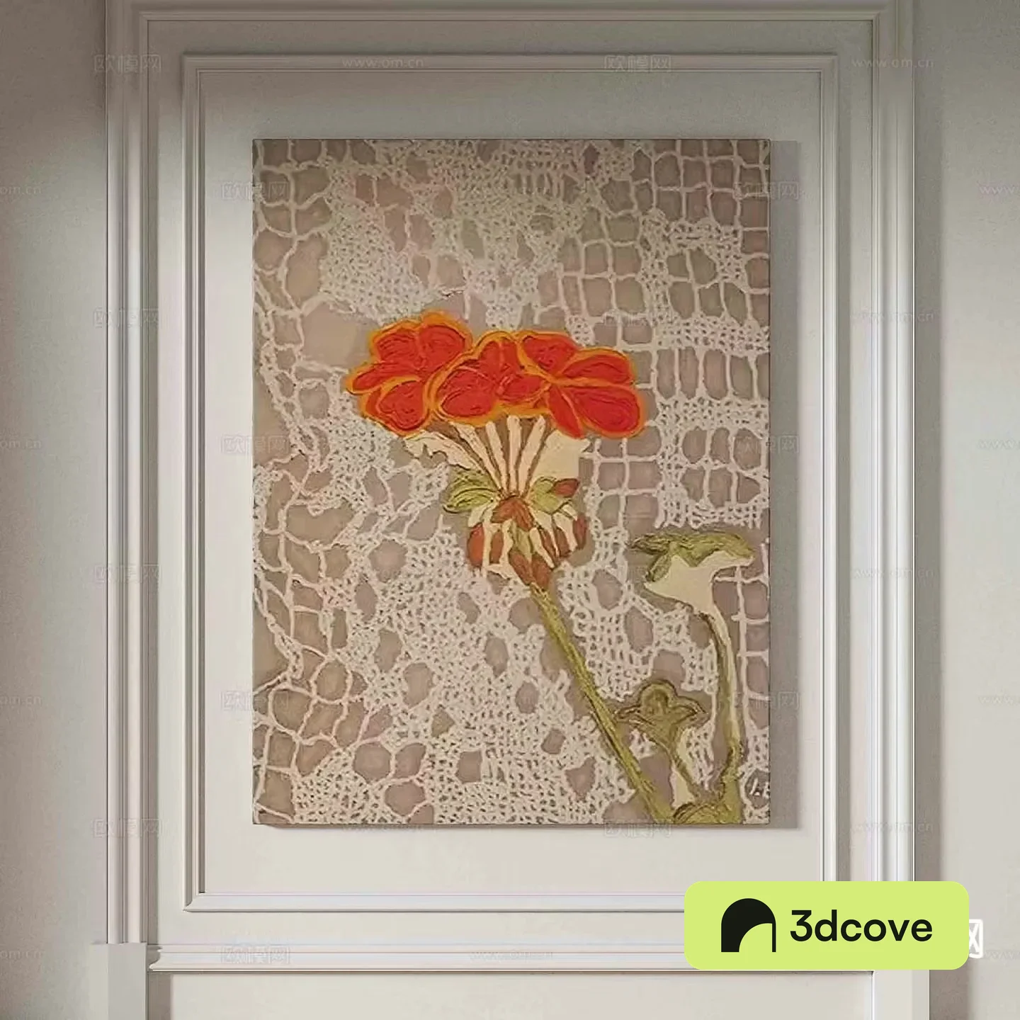 Simple European texture painting decorative painting flower hanging painting