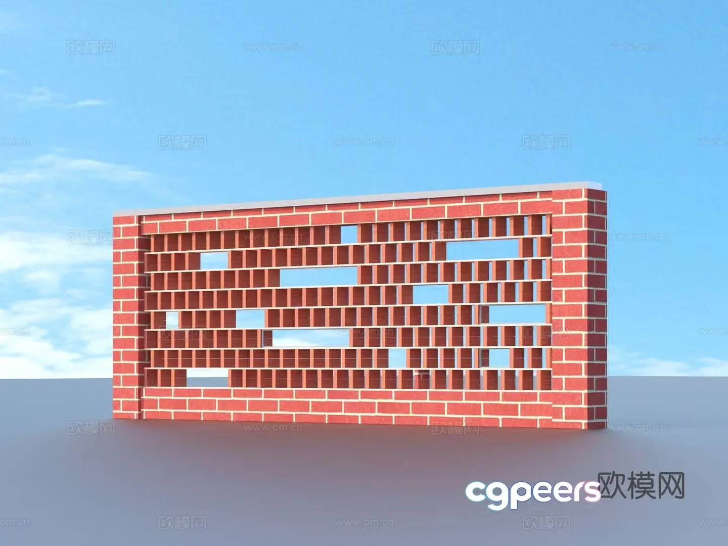 Brick wall Red brick wall Three-dimensional brick wall 3d model